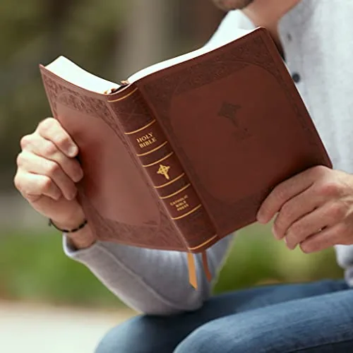 NABRE Large Print Catholic Bible, Leathersoft, Brown view 3