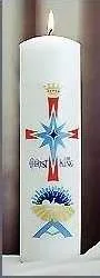 Emkay Nativity Christ Candle Pillar, 3 x 11 in