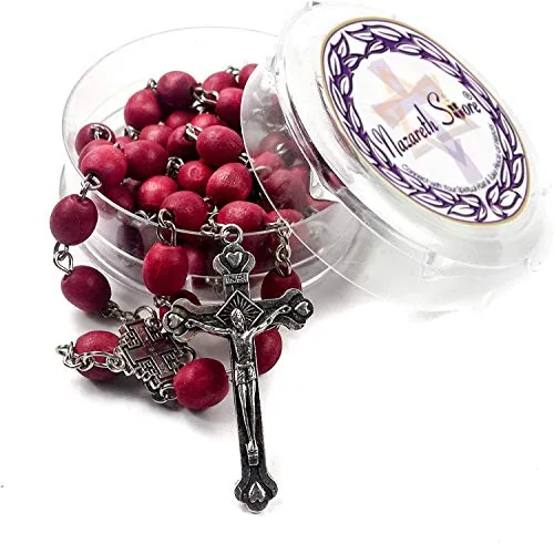 Rose-Scented Red Carved Bead Rosary view 5
