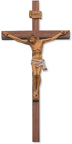Walnut Wall Crucifix with Italian Corpus, 24 in view 2