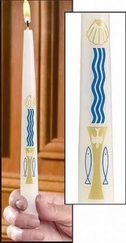 Will & Baumer Baptism By Water Baptismal Candle, 7/8 x 10 in