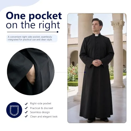 IvyRobes Roman Cassock, Nine Wrapped Buttons view 5