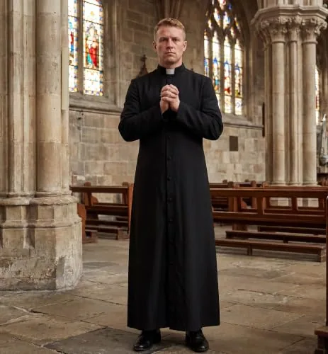 IvyRobes Roman Cassock, Nine Wrapped Buttons view 6