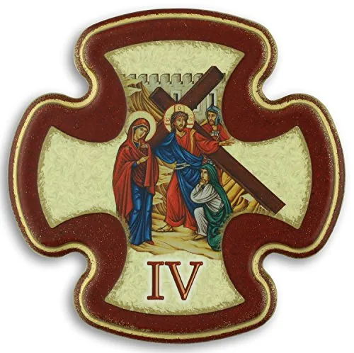 Italian Stations of the Cross Icon Plaques, 3.75 in