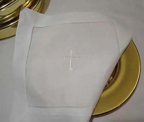 Integrity Designs Linen Cloth with White Cross, 12 in Square view 3