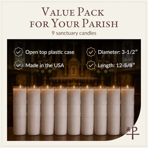 Religious Supply Center 14-Day Sanctuary Candles, Case of 9
