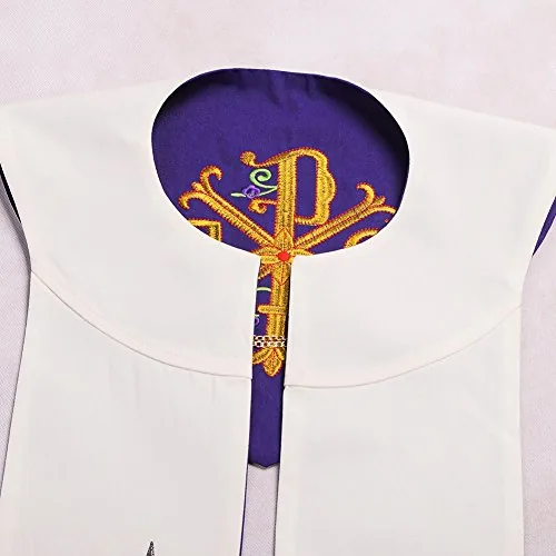 BLESSUME Reversible Stole, Purple and White view 5