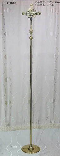 Haolin Brass Processional Cross with Corpus, 77.6 in view 2