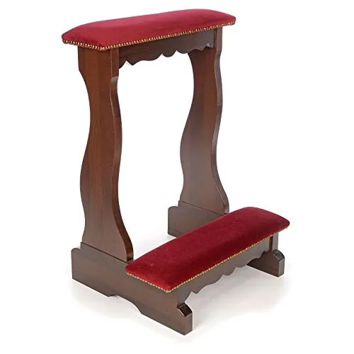 Holyart Beech Wood Prie-Dieu with Red Velvet view 2
