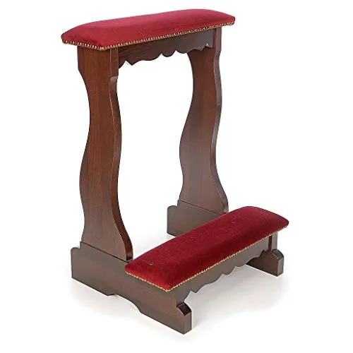 Holyart Beech Wood Prie-Dieu with Red Velvet view 3