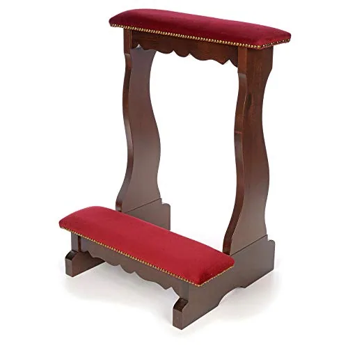 Holyart Beech Wood Prie-Dieu with Red Velvet view 4