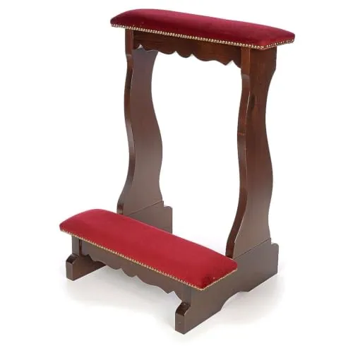 Holyart Beech Wood Prie-Dieu with Red Velvet view 5