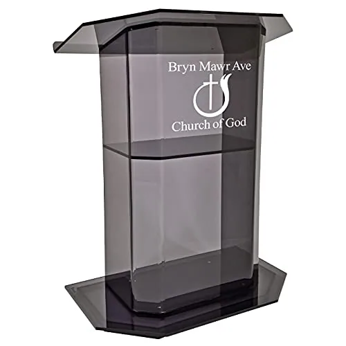 Majestic Smoky Acrylic Lectern with Shelf
