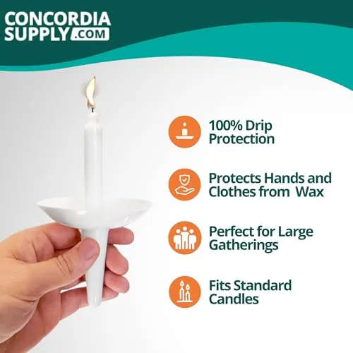 Concordia 5 in Candles with Plastic Holders, Set of 1000