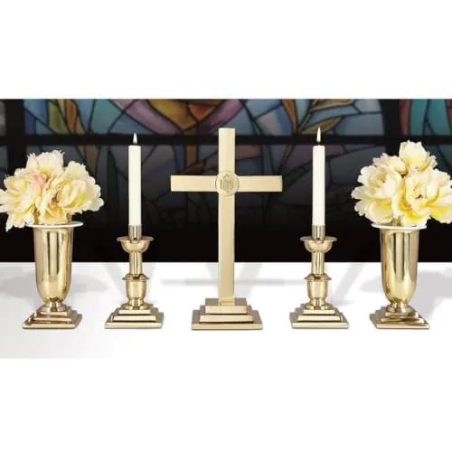 Sudbury IHS Polished Brass Altar Cross, 24 in view 2
