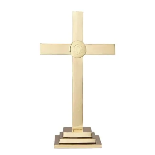 Sudbury IHS Polished Brass Altar Cross, 24 in