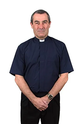 Reliant Short-Sleeve Tab Collar Shirt, Navy view 5