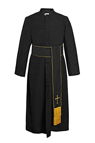 IvyRobes Band Cincture, Black With Gold Cross view 2