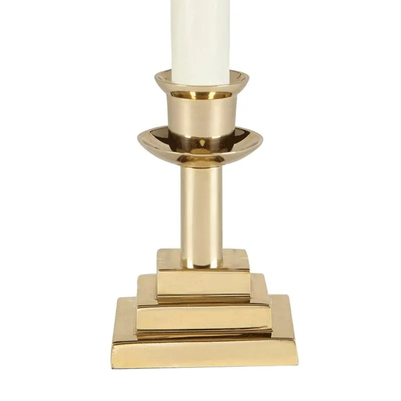 Will & Baumer Square Base Brass Candlesticks, Set of 2 view 3
