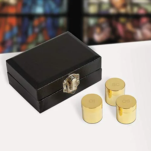 Sudbury Polished Brass Holy Oil Stock Set of 3 in Case view 2