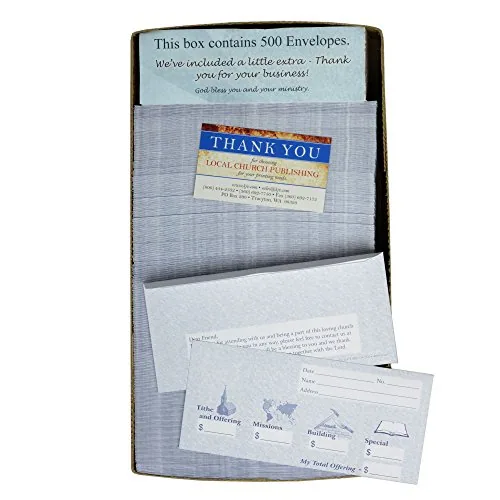 Church Offering Envelopes, Blue, Box of 500 view 3