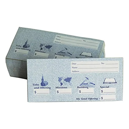 Church Offering Envelopes, Blue, Box of 500 view 5
