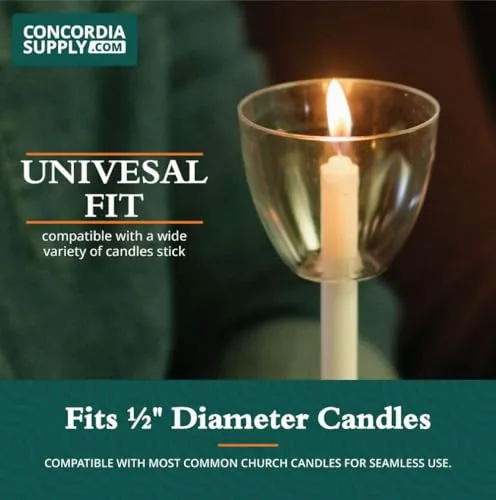 Concordia 5 in Candles with Clear Plastic Shields (250) view 3