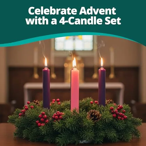 Concordia Stearin Advent Tapers, 12 x 1 1/2 in, Set of 4 view 2