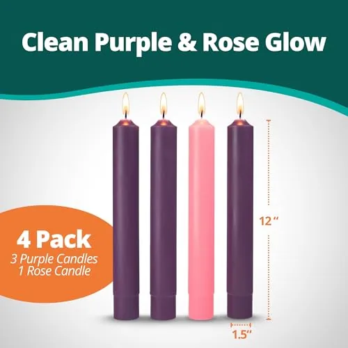 Concordia Stearin Advent Tapers, 12 x 1 1/2 in, Set of 4 view 4