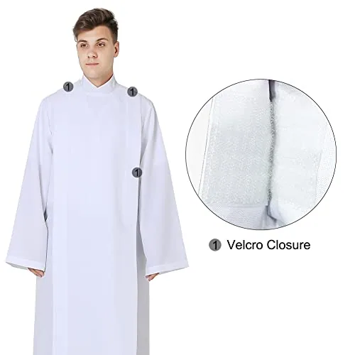 IvyRobes Front-Wrap Clergy Alb, Sized by Height view 2