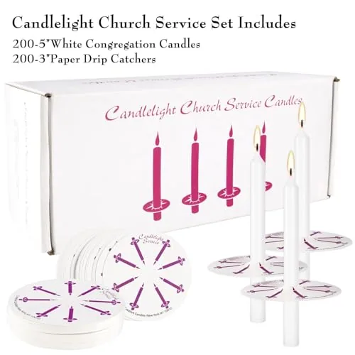 Grcdoyvl 5 in Vigil Candles with Paper Protectors (200)