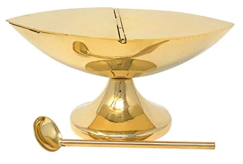 Needzo Polished Brass Censer with Boat and Spoon, 10 in view 4
