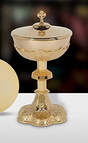 Sudbury Vine Embossed Brass Ciborium with Cover, 11 in view 2