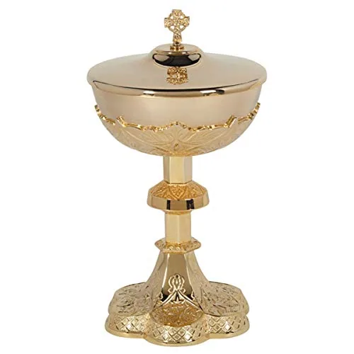 Sudbury Vine Embossed Brass Ciborium with Cover, 11 in view 3