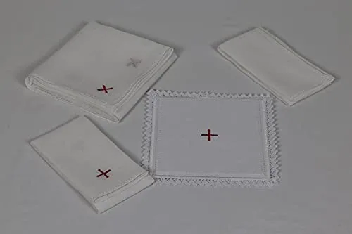 Church Atelier Linen Altar Set with Red Cross, 4 Pieces view 3