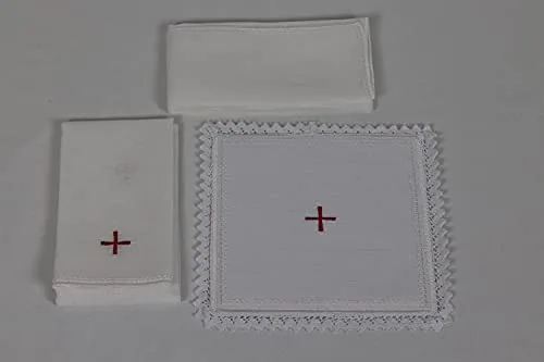 Church Atelier Linen Altar Set with Red Cross, 4 Pieces view 4