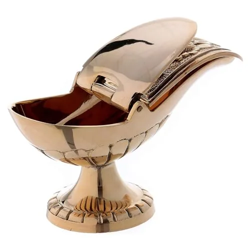 Holyart Gold Plated Brass Incense Boat with Spoon view 2