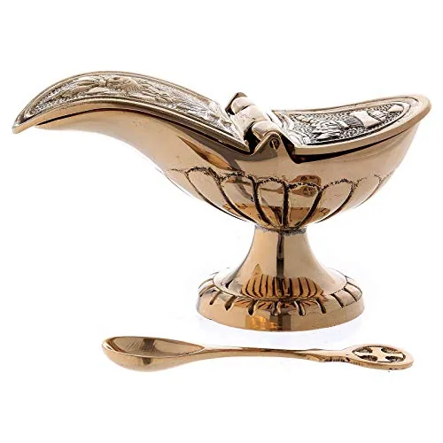 Holyart Gold Plated Brass Incense Boat with Spoon view 4