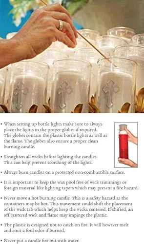 Root 5 to 7-Day Glass Prayer Candle with Embossed Cross view 2