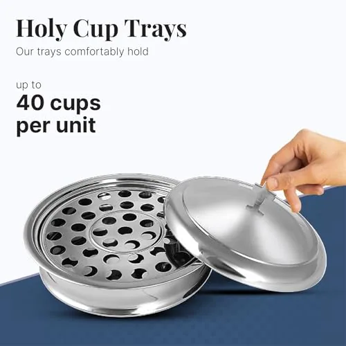 Mayur Mirror Stainless Communion Set, 2 Trays and 2 Plates view 6