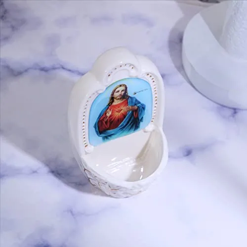 KOMI Porcelain Sacred Heart Holy Water Font view 6