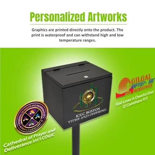 Metal Collection Box on Wheels with Lock view 3