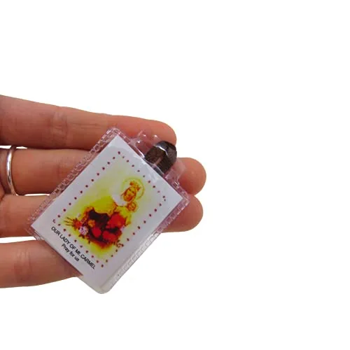Needzo Brown Scapulars, Plastic-Encased, Pack of 12