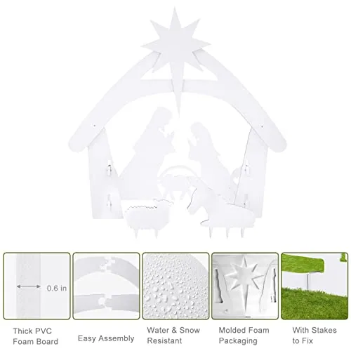 VINGLI Outdoor Holy Family Silhouette Nativity, 4 ft view 5