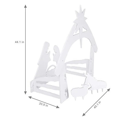 VINGLI Outdoor Holy Family Silhouette Nativity, 4 ft view 6