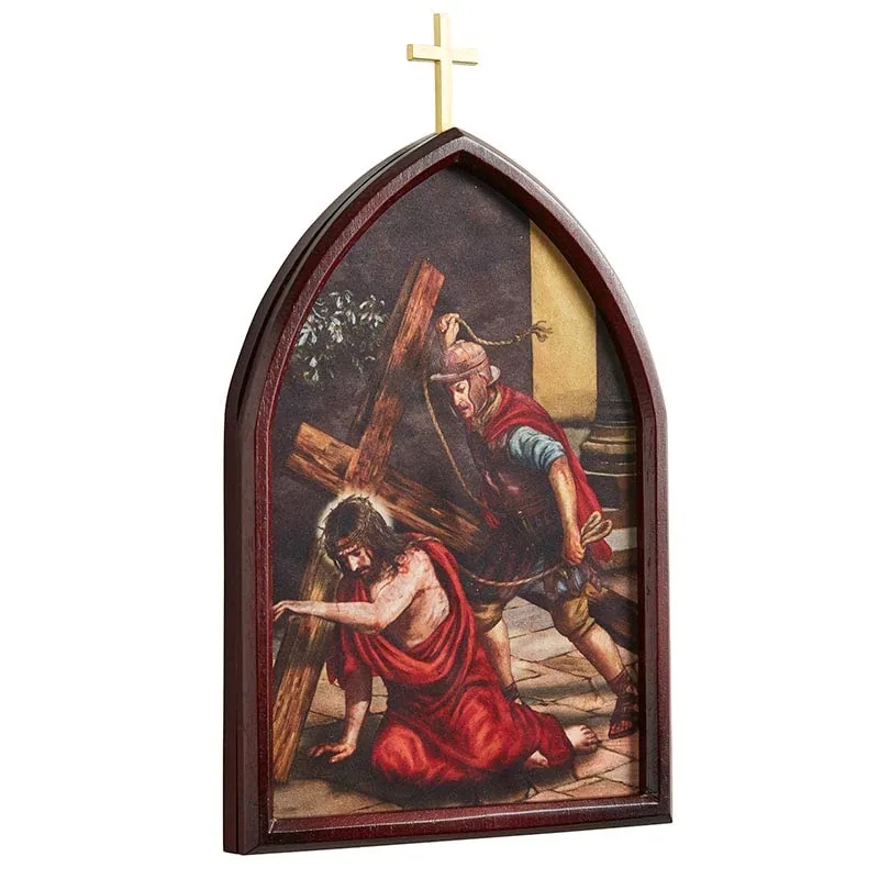 CatholicStore Stations of the Cross Wood Plaques, 10 in view 3