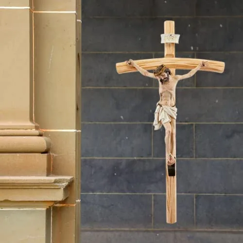 Needzo Wooden Wall Crucifix with Resin Corpus, 24 in