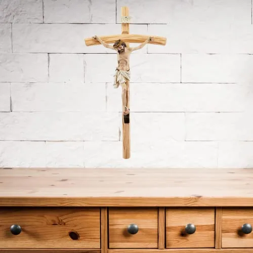 Needzo Wooden Wall Crucifix with Resin Corpus, 24 in view 4