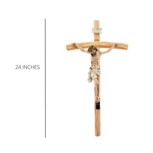Needzo Wooden Wall Crucifix with Resin Corpus, 24 in view 5