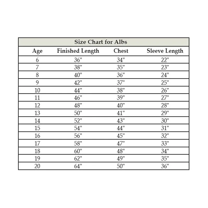 Christian Brands Altar Server Front-Wrap Alb